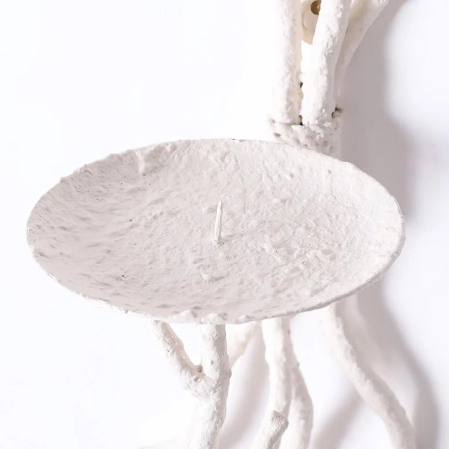 Pair of Faux Coral Metal Wall Sconces For Sale In West Palm - Image 6 of 9