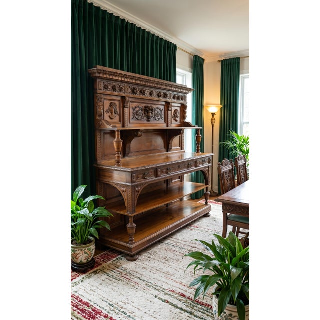 Early 19th Century Early 1900s Antique Large Renaissance Revival Well-Carved, Sideboard!! For Sale - Image 5 of 9
