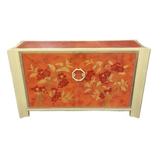1970s Mastercraft Chinoiserie Faux-Tortoise and Brass Commode For Sale