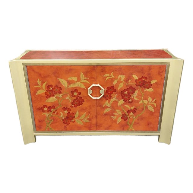 1970s Mastercraft Chinoiserie Faux-Tortoise and Brass Commode For Sale