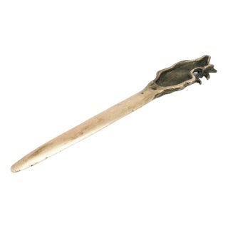 Art Nouveau French Figurative Letters Knife, 1930s For Sale