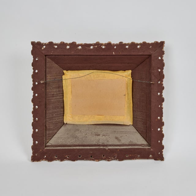 Gold Vintage Spanish Colonial Giltwood Square Mirror W/Fish Scale Mirror Insets For Sale - Image 8 of 8