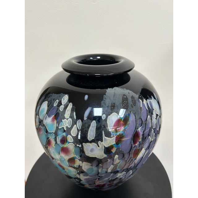 Contemporary Signed Charles Correll Art Glass Cabinet Vase For Sale In New York - Image 6 of 14
