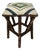 Antique Rustic Adirondack / Arts & Crafts / Primitive Folk Art Twig / Branch Stool With Hand Painted Cushion For Sale