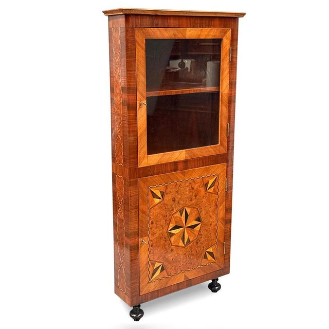 Antique Baroque Corner Glass Cabinet, 1820s For Sale - Image 10 of 10