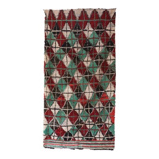 Moroccan Handwoven Vintage Rug - 5'2" X 10'2" Ft For Sale