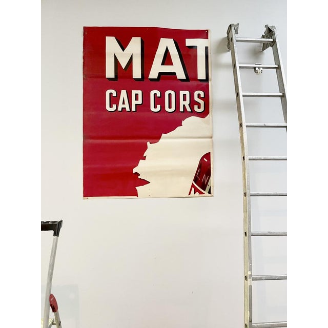 Large Mattei Cap Corse Advertising Poster by Rene Bougros, 1950s For Sale - Image 3 of 18