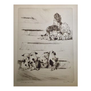 Puppies on the Stairs Diana Thorne, 1930s For Sale