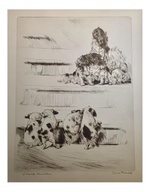 Puppies on the Stairs Diana Thorne, 1930s