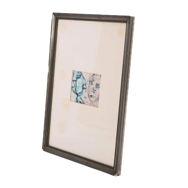 Framed Signed J. Akston "Untitled, 1967" Mixed Media Abstract Portait For Sale In Greensboro - Image 6 of 10