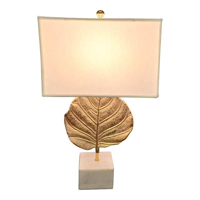 1970s Maison Charles Style Leaf Form Table Lamp by Christian Charles For Sale