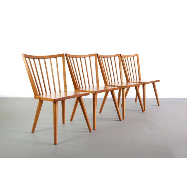 Vintage Mid Century Conant Ball Spindle Dining Chairs- Set of 4 For Sale In Orlando - Image 6 of 6
