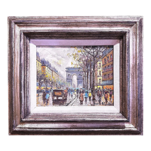 Mid 20th Century Mid-Century French Oil on Canvas Paris Painting Signed Antoine Blanchard, Framed