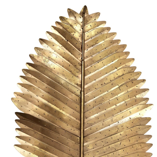 Mid-Century Modern Group of Three Vintage Metal Palm Leaf Sculptures For Sale - Image 3 of 10