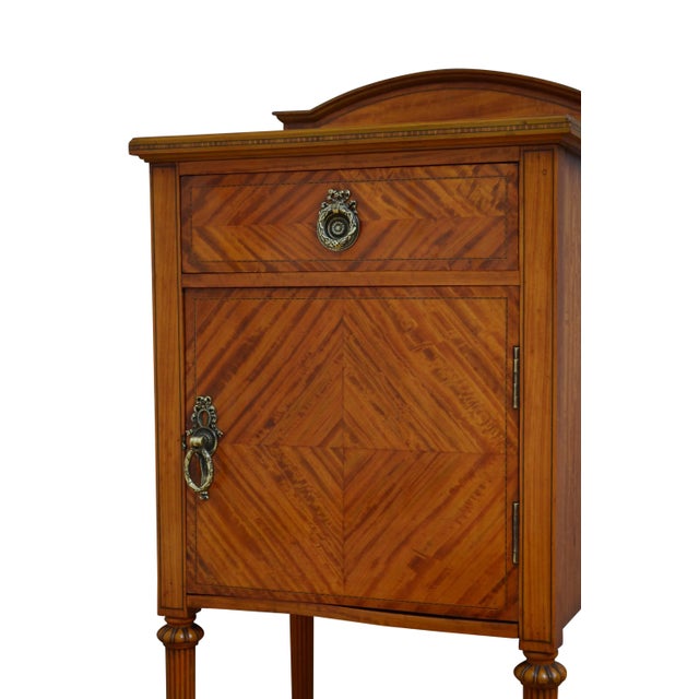 Edwardian Bedside Cabinet in Satinwood For Sale - Image 3 of 11