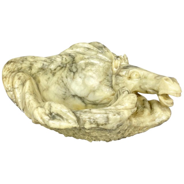 Hand Carved Alabaster Horse Centrepiece Sculpture, Italy, 1970s For Sale - Image 14 of 14