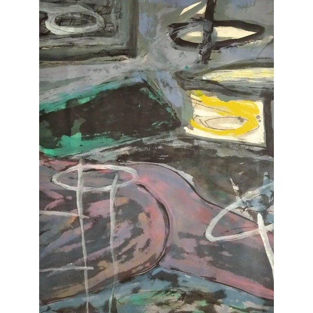 Paco Simon, Composition, 1985, Painting on Paper For Sale - Image 3 of 6