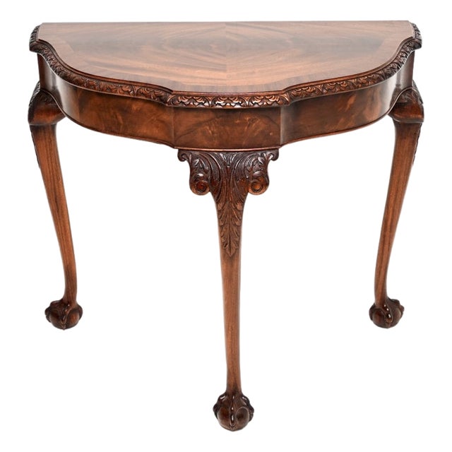 Vintage Queen Anne Style Console Table, 1930 For Sale