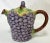 Purple Vintage Hand Painted Majolica Grape Motif Lidded Tea Pot Made in Portugal For Sale - Image 8 of 11