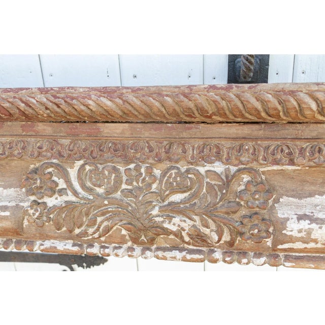 1840's Indian Pondicherry Floral & Elephant Carved Beam Chairish