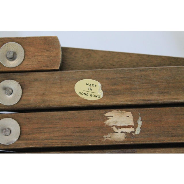 Brown Vintage Wood Accordion-Style Wall Hat Rack For Sale - Image 8 of 8