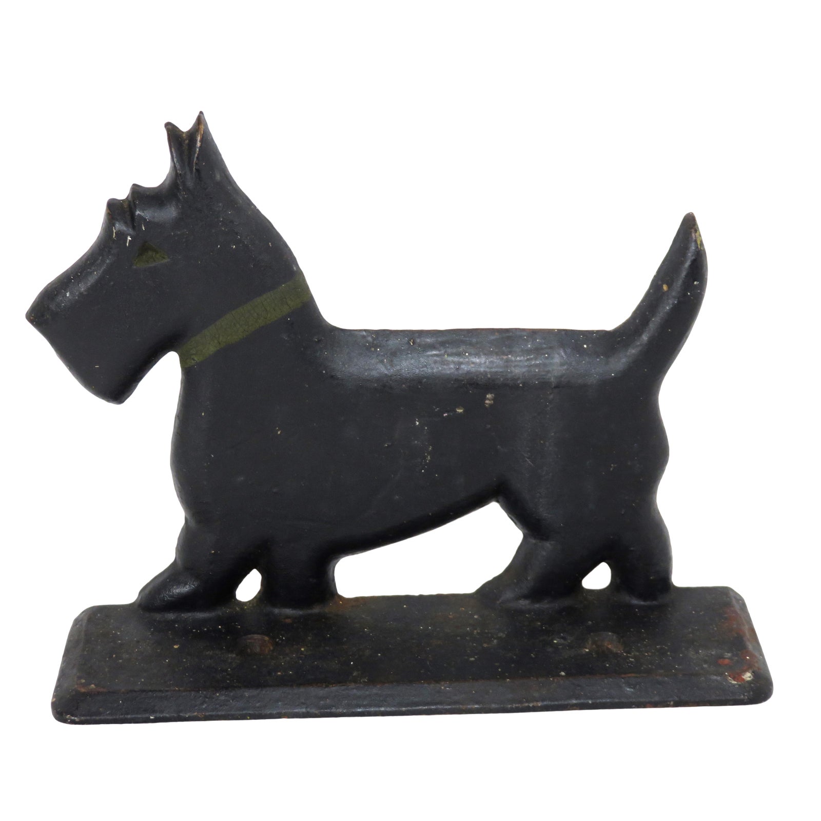 Cute Antique American Cast Iron Scottie Dog Boot Scraper Doorstop