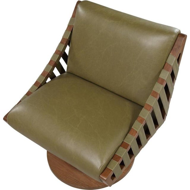 Millwin Vegan Leather Swivel Lounge For Sale - Image 9 of 10