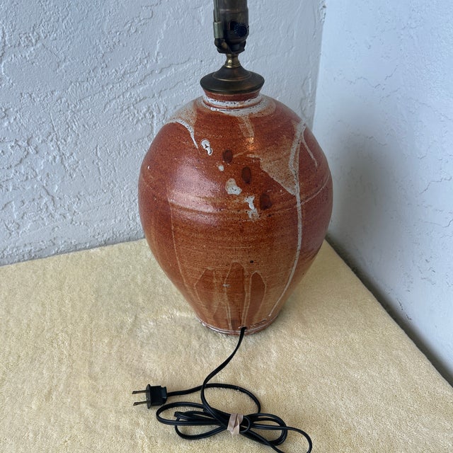 Vintage Handmade Studio Pottery Table Lamp For Sale In Naples, FL - Image 6 of 8