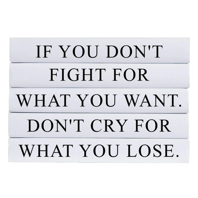 Modern Decorative Books - Quote Book Stack - "Fight" For Sale - Image 3 of 3