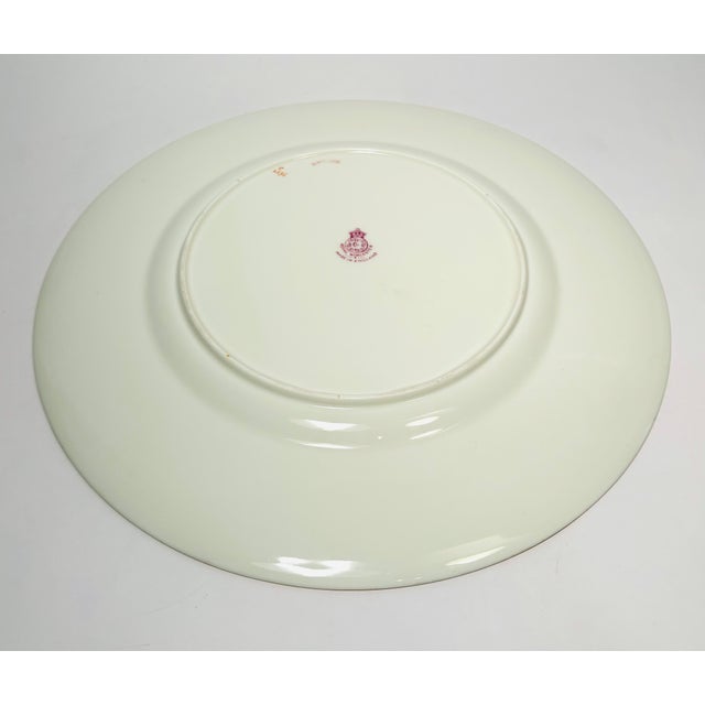 Paint Antique English Green & Embossed Gilt Dinner Plates, Neo Classical Motif - Set of 12 For Sale - Image 7 of 9