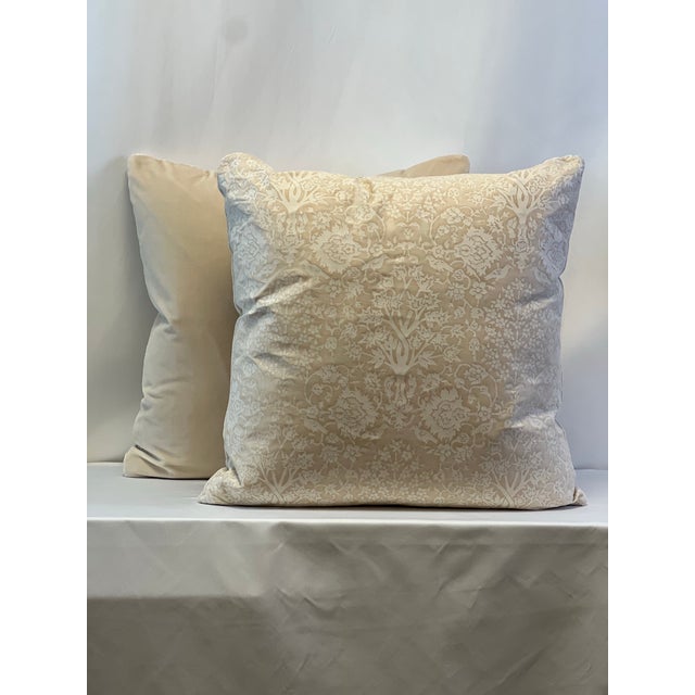 English Mariano Fortuny “Alberelli “ Feather/Down Pillows - APair For Sale - Image 3 of 4