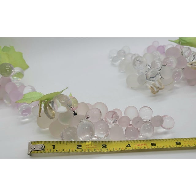 Lucite Grape Clusters Clear and Frosted Pinkish Purple 4 Bunches For Sale - Image 4 of 6