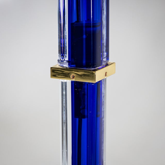 Late 20th Century Blue Murano Glass Floor Lamp “Tolboi” by Venini, Italy For Sale - Image 10 of 10