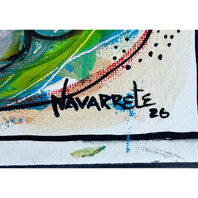 2020s Juan Navarette "Woman With Red Hair" Abstract Painting on Canvas For Sale - Image 5 of 7