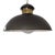 1970’s Hollywood Regency Black Chrome & Brass Ceiling Light Fixture For Sale