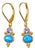 Mid 20th Century 14k Yellow Gold Blue Opal Tanzanite Dangle Drop Designer Earrings, Pair For Sale