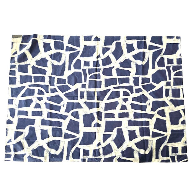 Textile Jim Thompson Timbuktu Fabric in Midnight Blue, 40"/1 Meter For Sale - Image 7 of 10