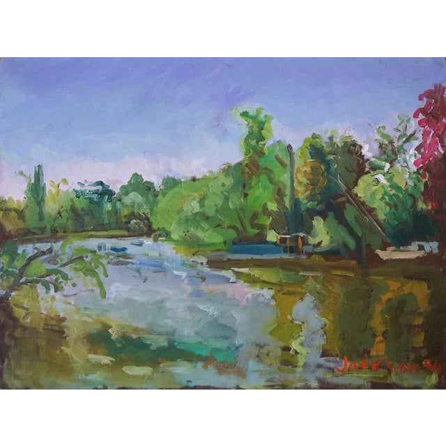 Jackson, The Petersham Hotel, Richmond, View Below By the River, 2010, Oil on Board For Sale - Image 6 of 6
