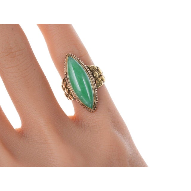 Antique Chinese 18k Jadeite ring. Antique untreated jadeite ring over 100 years old. Currently a size 4, cut in back so...