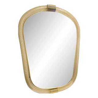 Venetian Style Murano Glass Mirror with Twisted Torciglione Frame by Simoeng For Sale