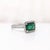 1.2ct East West Emerald Ring W Natural Diamonds in Solid 14k White Gold Em 8x6mm, Size 6.75 For Sale In Columbus - Image 6 of 8