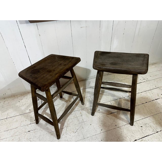 Rustic Victorian Original Pitch Pine Artist Stool, 1880 For Sale - Image 3 of 15
