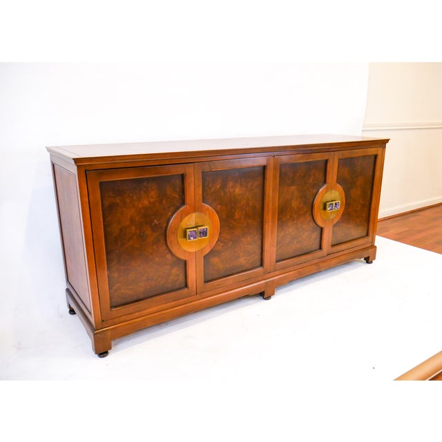 1970s Widdicomb Mid-Century Burl Panel Sideboard For Sale - Image 12 of 12