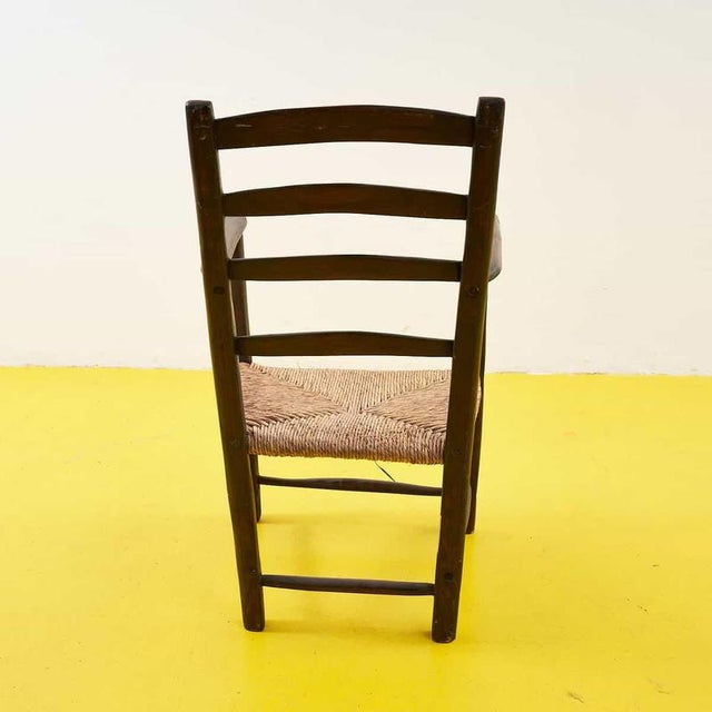 Antique Straw Armchair, 1900s For Sale - Image 5 of 6