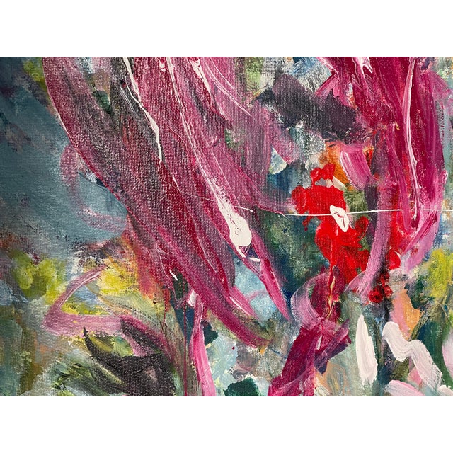 Abstract Abstract Mixed Media on Canvas Deep Purple Boca by Elia For Sale - Image 3 of 7