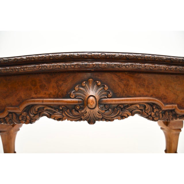 Card Table in Burr Walnut, 1900s For Sale - Image 9 of 11