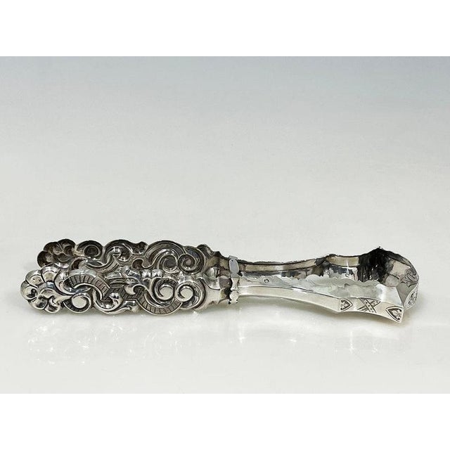 Dutch Silver Asparagus Tongs by Antonius Hendrikus der Kinderen, 1853 For Sale - Image 3 of 11