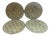 Mackenzie Childs Parchment Check Salad Dessert Appetizer Enamel Plates - Set of 4 For Sale