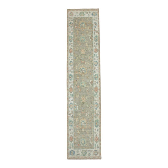 Turkish Oushak Runner Rug 2'8" x 12'1" #17840 For Sale