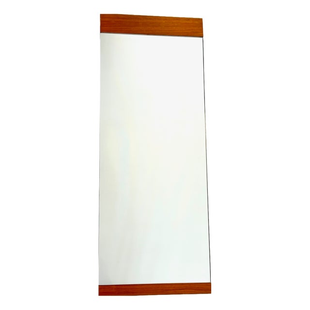 Mid-Century Modern German Wall Mirror in Teak, 1970s For Sale